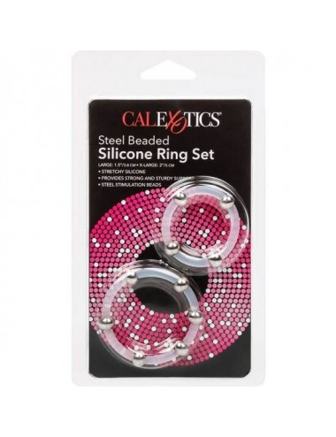 CALEX STEEL BEADED SILICONE RING SET