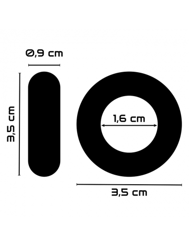 POWERING SUPER FLEXIBLE BESTÄNDIGER RING 3.5CM SCHWARZ