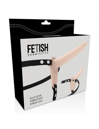 FETISH SUBMISSIVE ARNÉS VIBRADOR SILICONA FLESH 15CM