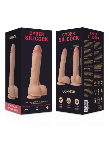 CYBER SILICOCK - STRAP-ON CONNOR FLÜSSIGE SILIKON MIT 3 RINGEN GRATIS 20.5 CM -O- 3.7 CM
