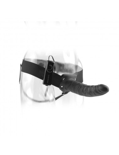 FETISH FANTASY 19 CM VIBRIERENDES HOLLOW STRAP-ON SCHWARZ