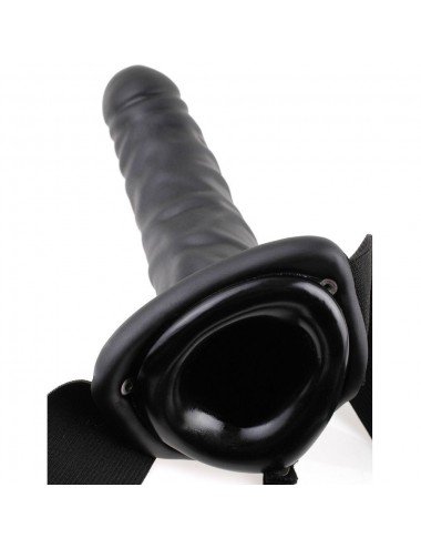 FETISH FANTASY SERIES - 19 CM VIBRIERENDER HOHL-STRAP-ON SCHWARZ