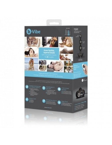 B-VIBE - TRIPLET ANAL-FERNBEDIENUNGSPERLEN SCHWARZ