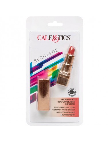 CALEX HIDE & PLAY RECHARGEABLE LIPSTICK BULLET - ROT