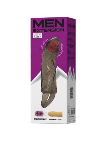 BAILE FUNDA EXTENSORA PENE CON VIBRACION Y STRAP PARA TESTICULOS 13.5 CM