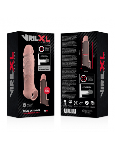 VIRILXL EXTENSION DE PENE LIQUID SILICONE V9 NATURAL