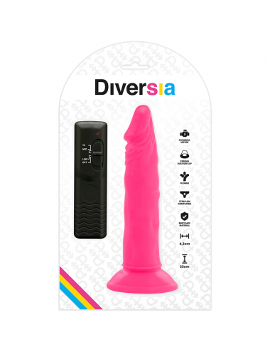 DIVERSIA - FLEXIBLER DILDO MIT VIBRATION ROSA 23 CM -O- 4.3 CM