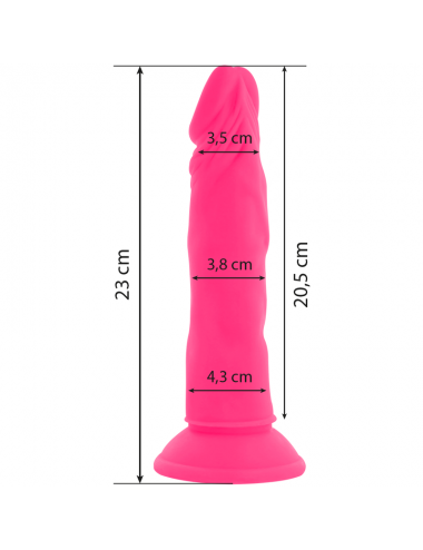 DIVERSIA - FLEXIBLER DILDO MIT VIBRATION ROSA 23 CM -O- 4.3 CM