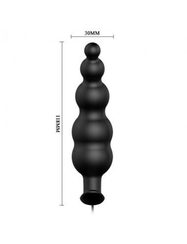 PRETTY LOVE - ANALPLUG AUS SILIKON EXTRA STIMULATION UND 12 VIBRATIONSMODI SCHWARZ