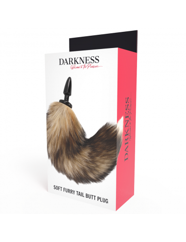 DARKNESS NATURAL TAIL BUTT PLUG SILICONE BLACK 10CM