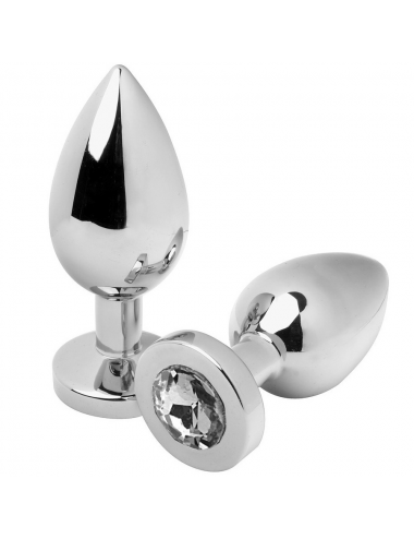 METALHARD ANAL PLUG DIAMOND CLEAR MEDIUM 7.62CM