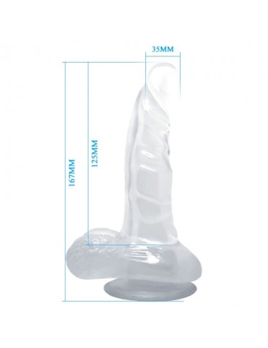 BAILE - REALISTISCHER DILDO MIT SAUGNAPF UND HODEN 16.7 CM TRANSPARENT
