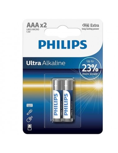PHILIPS ULTRA ALKALINE BATTERIE AAA LR03 BLISTER * 2