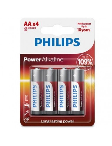 PHILIPS POWER ALKALINE BATTERIE AA LR6 BLISTER * 4