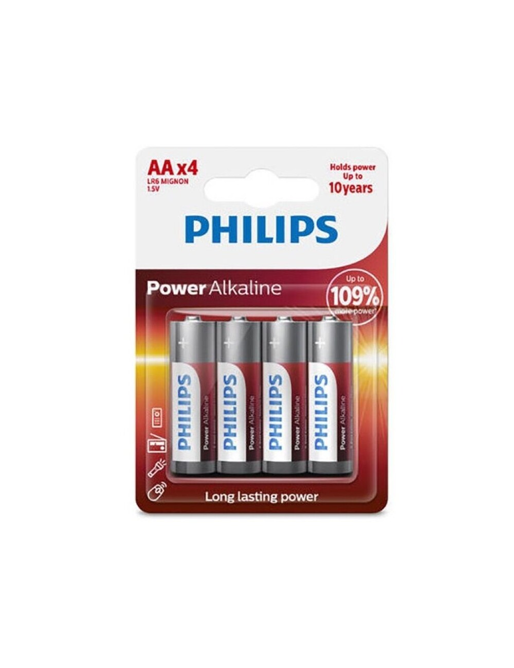 PHILIPS POWER ALKALINE BATTERIE AA LR6 BLISTER * 4 PHILIPS POWER ALKALINE BATTERIE AA LR6 BLISTER * 4