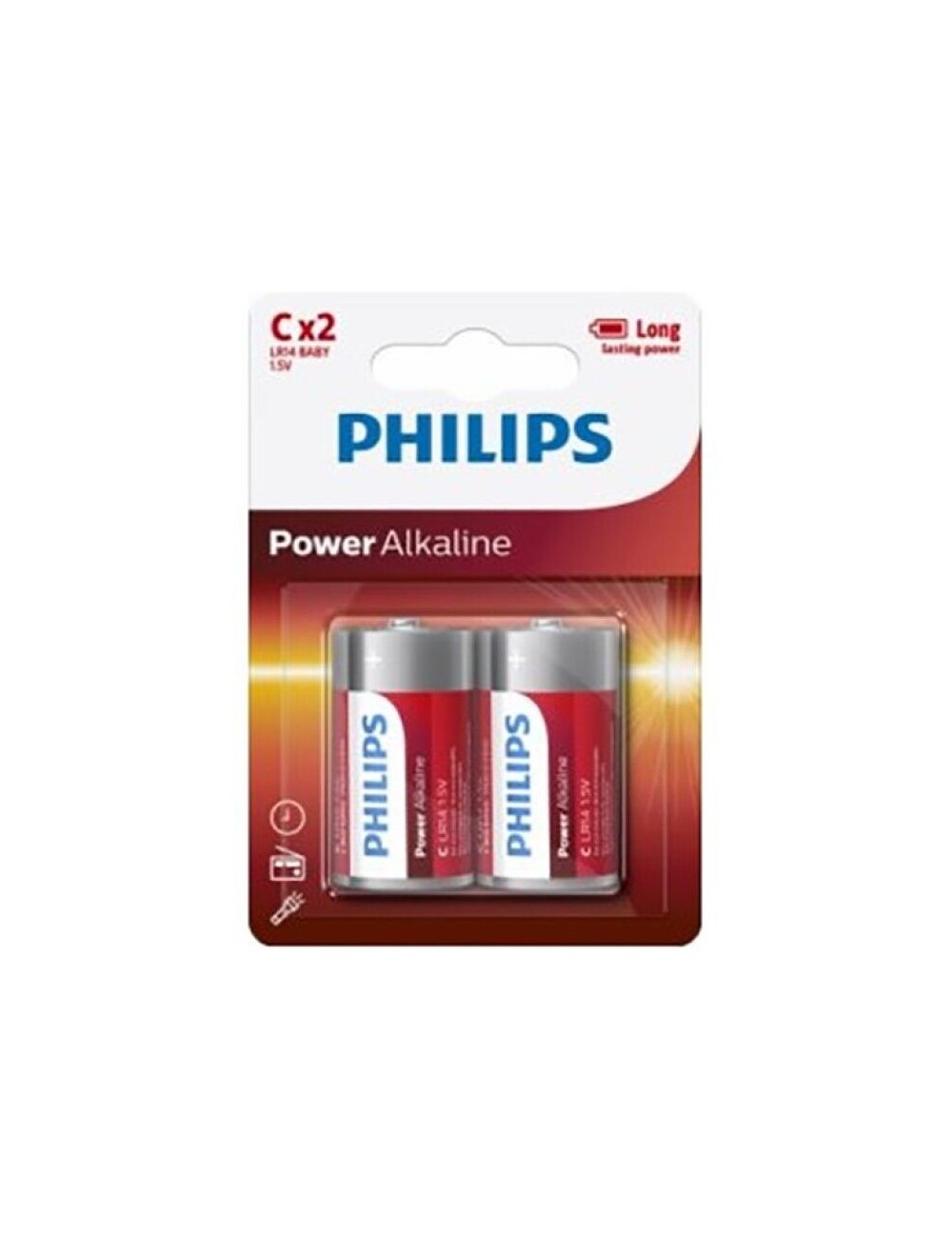 PHILIPS POWER ALKALINE PILA C LR14 BLISTER * 2 PHILIPS POWER ALKALINE PILA C LR14 BLISTER * 2
