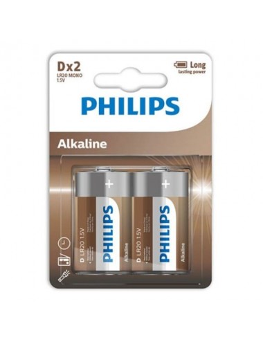 PHILIPS ALKALINE PILA D LR20 BLISTER*2