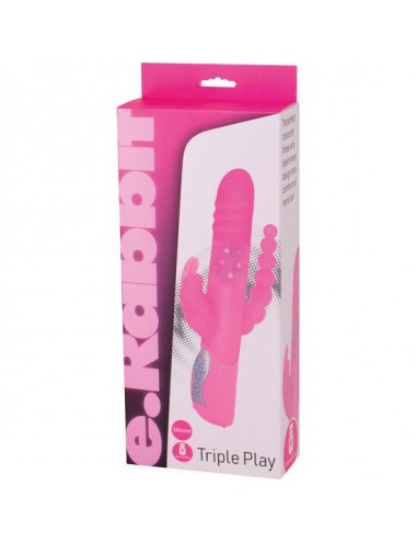 SEVENCREATIONS E RABBIT TRIPLE PLAY-PINK TRIPLE STIMULATION VIBRATOR