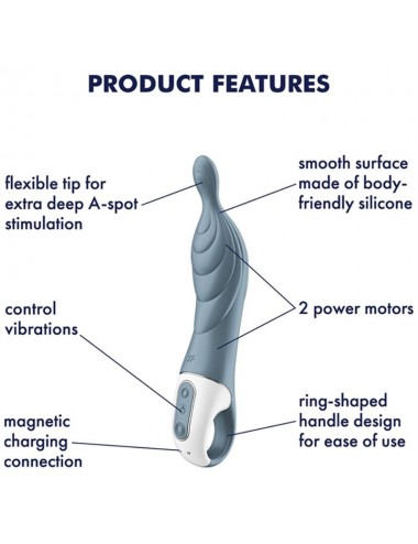 SATISFYER - AMAZING 2 ASPOT VIBRATOR GRAU