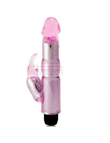 VIBRADOR C/ESTIMULADOR ROSA REGULABLE