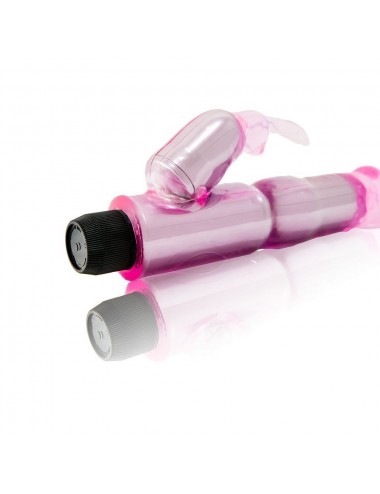 VIBRADOR C/ESTIMULADOR ROSA REGULABLE