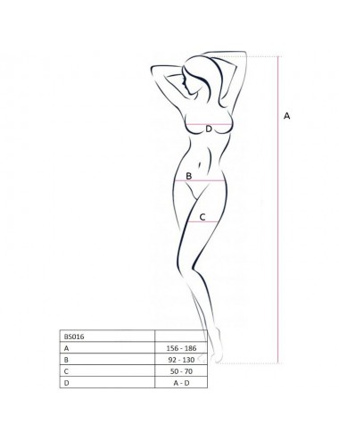 PASSION WOMAN BS016 BODYSTOCKING WHITE ONE GRÖSSE