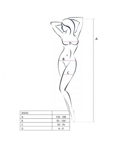 PASSION WOMAN BS016 BODYSTOCKING ROT EINE GRÖSSE