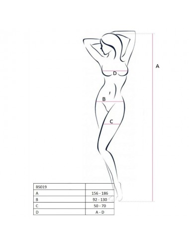 PASSION WOMAN BS019 BODYSTOCKING WHITE ONE GRÖSSE