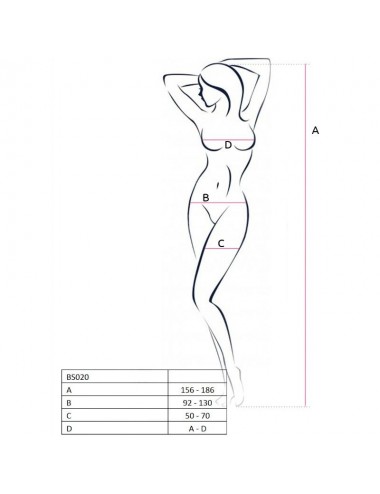 PASSION WOMAN BS020 BODYSTOCKING WHITE ONE GRÖSSE
