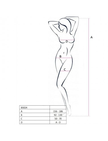 PASSION WOMAN BS024 BODYSTOCKING WHITE ONE SIZE
