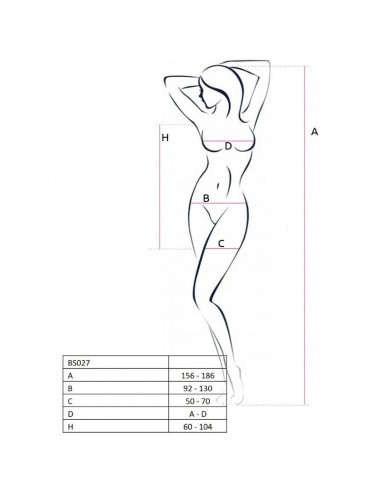 PASSION WOMAN BS027 BODYSTOCKING DRESS STYLE WEISS EINE GRÖSSE