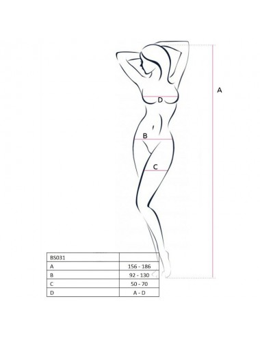 PASSION WOMAN BS031 BODYSTOCKING WHITE ONE SIZE
