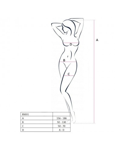 PASSION WOMAN BS031 BODYSTOCKING ROT EINE GRÖSSE