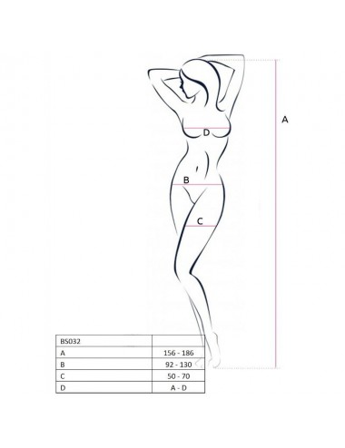 PASSION WOMAN BS032 BODYSTOCKING WHITE ONE GRÖSSE