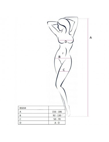 PASSION WOMAN BS034 BODYSTOCKING WHITE ONE SIZE