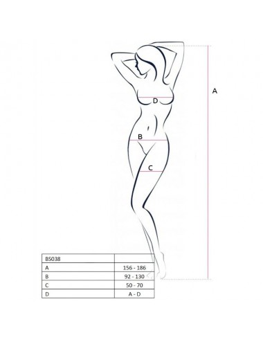PASSION - WOMAN BS038 WEISSER BODYSTOCKING, EINE GRÖSSE