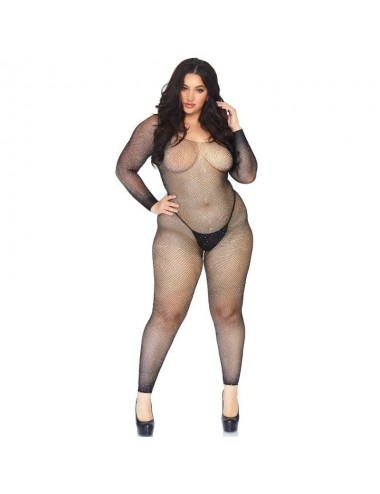 LEG AVENUE BODYSTOCKING IM NETZ MIT BRILLIANT 1X-2X