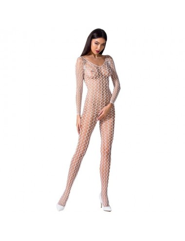 PASSION WOMAN BS068 BODYSTOCKING - WEISS EINE GRÖSSE