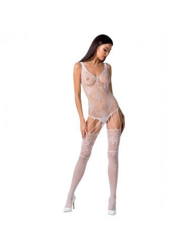 PASSION WOMAN BS074 BODYSTOCKING EINER GRÖSSE WEISS