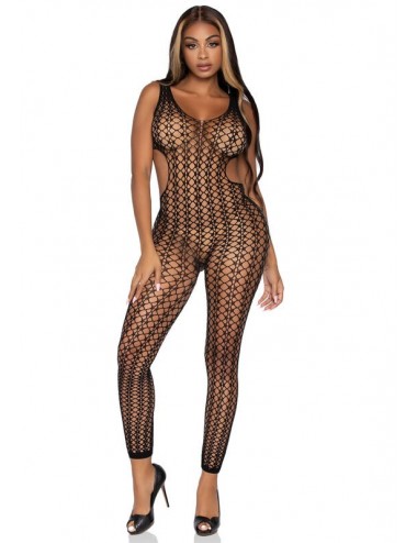 LEG AVENUE LATTICE NET BODYSTOCKING EINE GRÖSSE