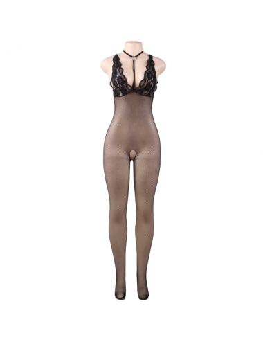 QUEEN LINGERIE - NETZ-BODYSTOCKING MIT ÖFFNUNG S/L