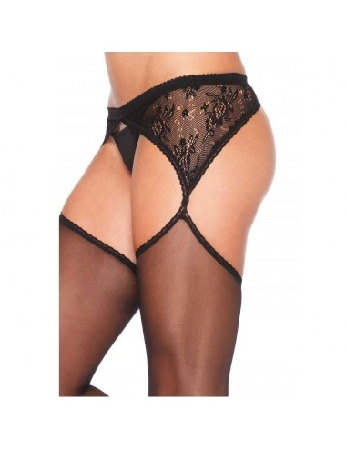 LEG AVENUE SHEER STOCKINGS MIT ANGEHÄNGTEM SPITZEN-GARTELBELT