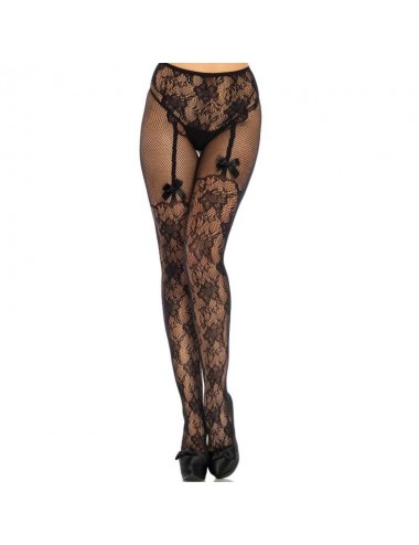 LEG AVENUE STOCKING FLOWERS DESIGN ZURÜCK CROTHLESS EINE GRÖSSE