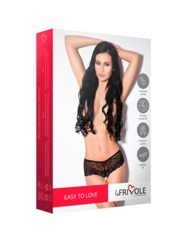 LE FRIVOLE - 04341 CROTCHLESS PANTIES SCHWARZ S / M.