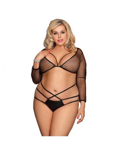 SUBBLIME QUEEN PLUS STRAPPY TOP UND PANTIES SET