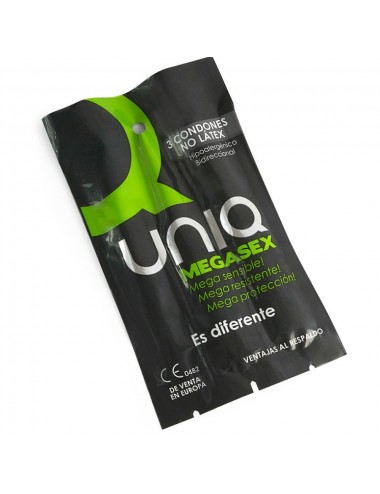 UNIQ MEGASEX LATEX FREE SENSITIVE CONDOMS 3 UNITS