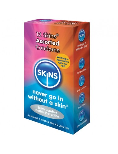 SKINS CONDOMS ASSORTED 12 PACK