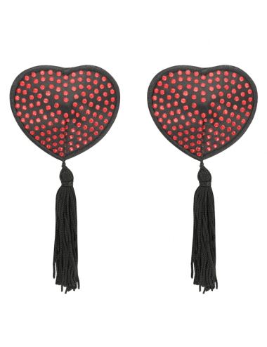 COQUETTE CHIC DESIRE NIPPLE COVER HEART SCHWARZ / ROT