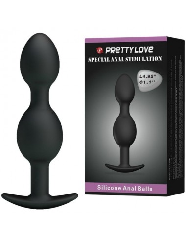 PRETTY LOVE BOLAS ANALES SILICONA 12.5 CM  NEGRO