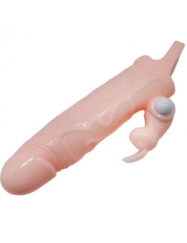 BRAVE MAN FUNDA PENE CON RABBIT VIBRADOR 16.5 CM NATURAL